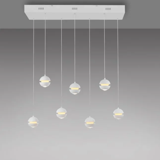 Schöner Wohnen-Kollektion LED Pendelleuchte weiss, 7-flammig, dimmbar
