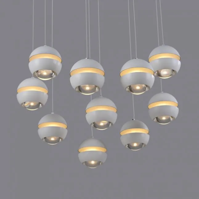 Schöner Wohnen-Kollektion LED Pendelleuchte LINI, weiss, 10-flammig, dimmbar