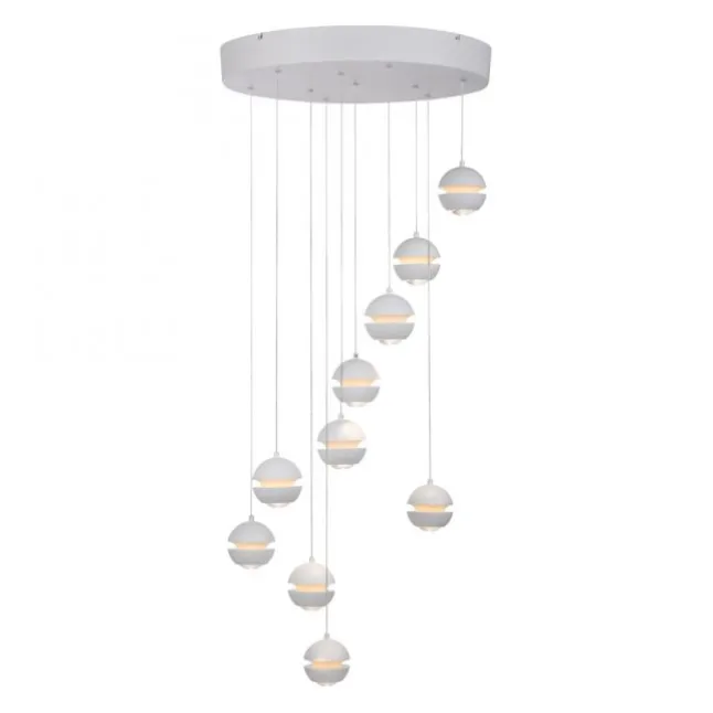 Schöner Wohnen-Kollektion LED Pendelleuchte LINI, weiss, 10-flammig, dimmbar