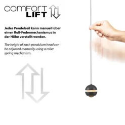 Schöner Wohnen-Kollektion LED Pendelleuchte LINI schwarz, 10-flammig, dimmbar