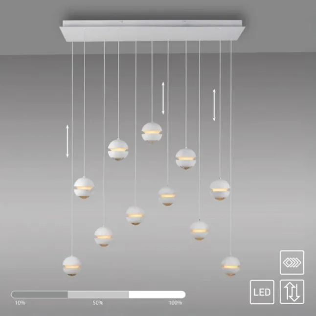 SCHÖNER WOHNEN-Kollektion LED Pendelleuchte LINI, weiss, 11-flammig, dimmbar