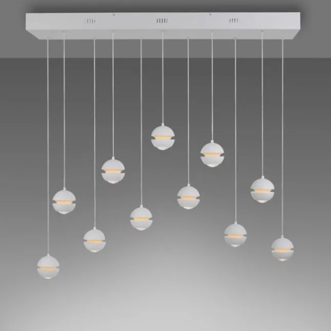 SCHÖNER WOHNEN-Kollektion LED Pendelleuchte LINI, weiss, 11-flammig, dimmbar