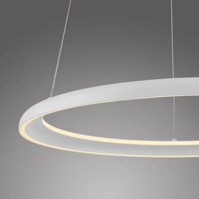 Schöner Wohnen-Kollektion LED Pendelleuchte QUILLO, weiss, rund, dimmbar, Lift