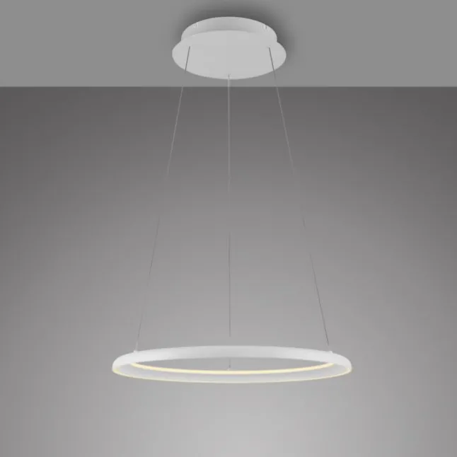 Schöner Wohnen-Kollektion LED Pendelleuchte QUILLO, weiss, rund, dimmbar, Lift