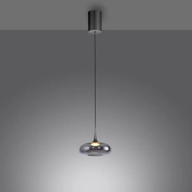 Schöner Wohnen-Kollektion LED Pendelleuchte POSH, grau, 1-flammig, dimmbar