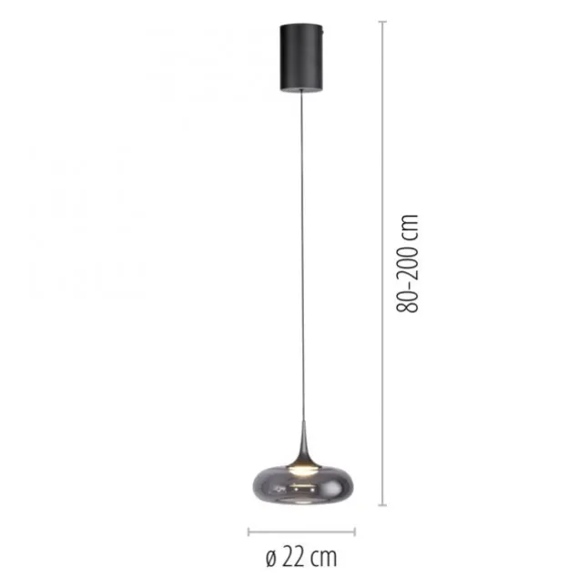 Schöner Wohnen-Kollektion LED Pendelleuchte POSH, grau, 1-flammig, dimmbar