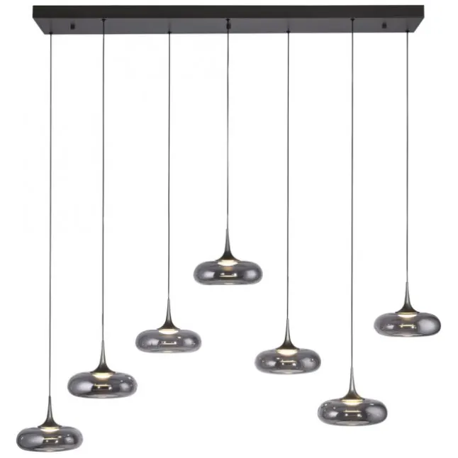 Schöner Wohnen-Kollektion LED Pendelleuchte POSH, grau, 7-flammig, dimmbar