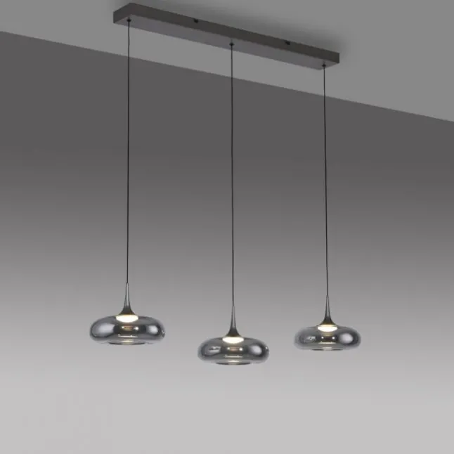 Schöner Wohnen-Kollektion LED Pendelleuchte POSH, grau, dimmbar, Comfort Lift