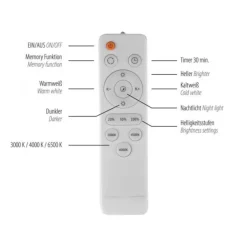 Schöner Wohnen-Kollektion LED Deckenleuchte TAVOLI, Sandfarben, rund D=39cm, dimmbar, Fernbedienung
