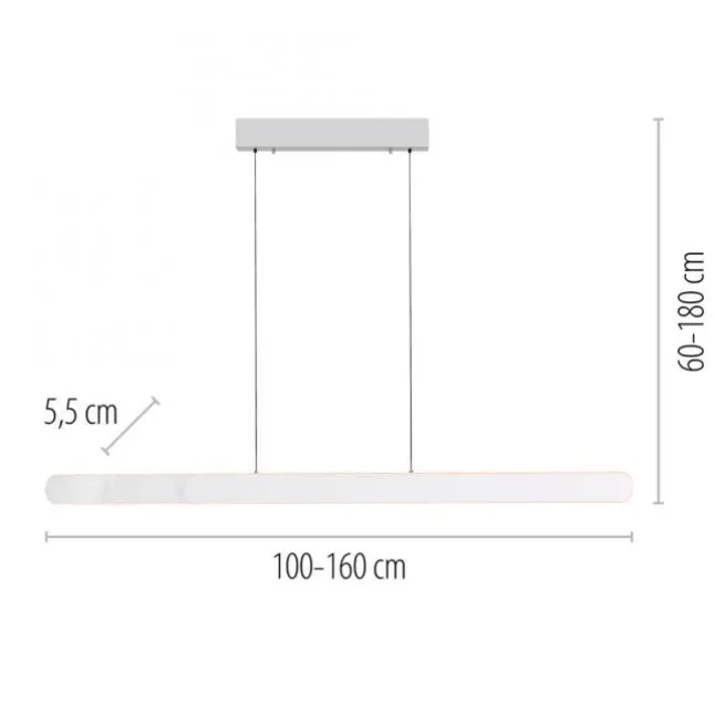 Schöner Wohnen-Kollektion LED Pendelleuchte ADRIANA ROUND, weiss, dimmbar