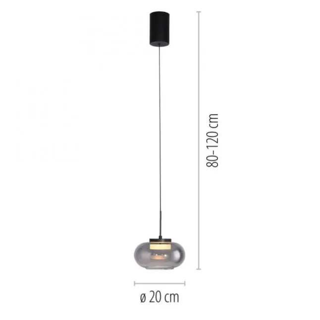 Schöner Wohnen-Kollektion Pendelleuchte SIA schwarz, Rauchglas, dimmbar